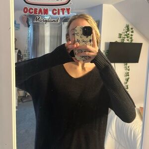Lucky Brand Black Off-the-Shoulder Sweater